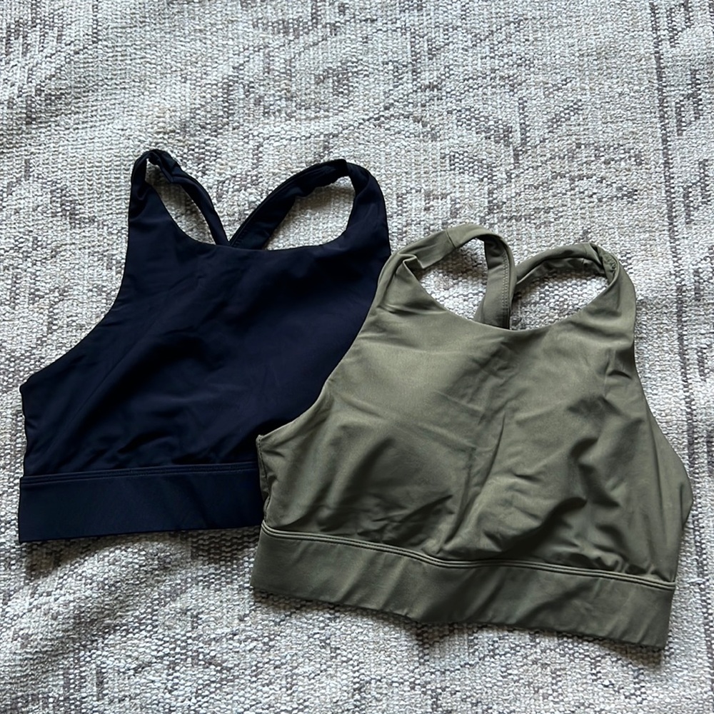 Fabletics high neck, high impact bra bundle 💚🖤
